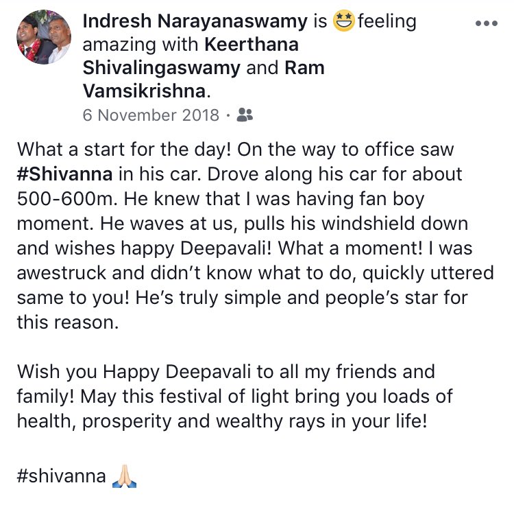 ದೀಪಾವಳಿ ಹಬ್ಬದ ಹಾರ್ದಿಕ ಶುಭಾಶಯಗಳು #Shivanna #HappyDeepavali