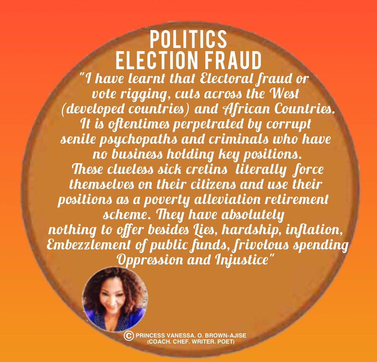 VanessaAjise's tweet photo. @ARISEtv After manipulating the Election &amp; Judiciary?
I'll NEVER understand some Muslim &amp; Christian folks.
They're the problem of Africa &amp; the world because they lack wisdom &amp; have no fear of God (Prov 9:10)
African Religion is more honorable.
#ElectionFraud #ImoDecides2023 #INECIsCorrupt https://t.co/zDpreqsf0f