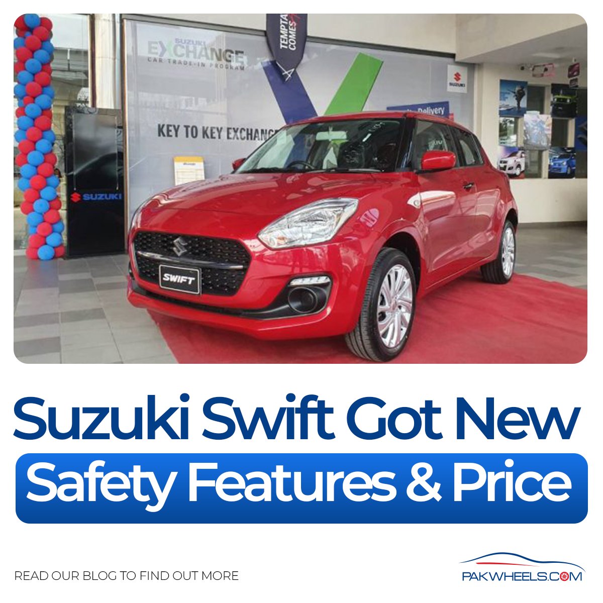 PakWheels's tweet photo. Suzuki Pakistan has introduced new safety features in all of its variants of Suzuki Swift.
Read More: https://t.co/LBTqeJyYFO
#PWBlog #PakWheels #Suzuki #Swift #NewSafetyFeatures https://t.co/M6cwy7rCqE