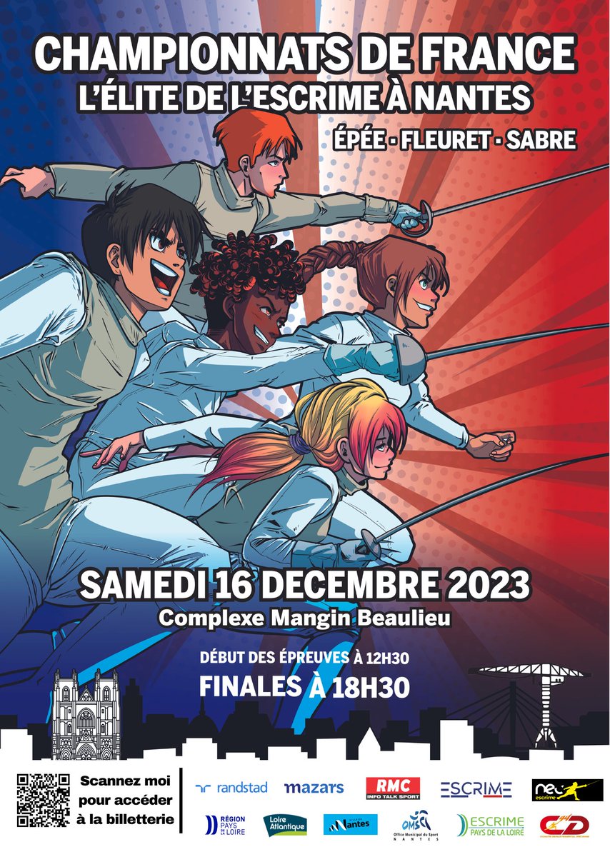 [EXCLUSIF] Voici l'affiche des Championnats de France !

🤩 Nous avons le plaisir de vous dévoiler cette création originale d'Anna Le Vigouroux qui illustre le plus grand événement d'escrime avant Paris 2024 🇫🇷🤺

+ d'infos 👇
nec-escrime.fr/nos-competitio…

#escrime #nantes #CDF