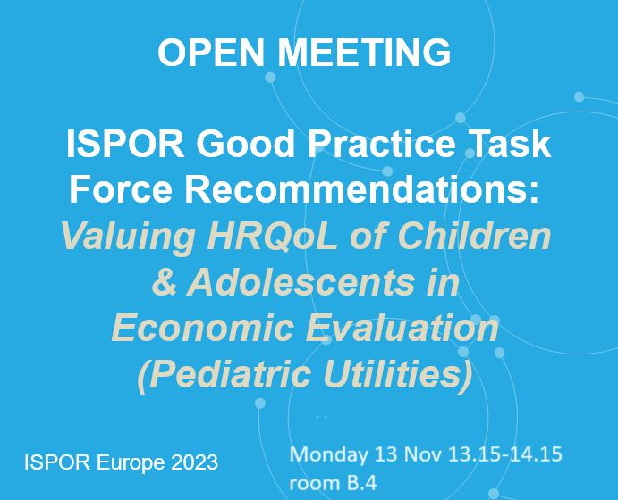 Are you interested in pediatric utilities? Come to our session at ISPOR today, Monday 13 November 13:15 – 14:15 room B.4.
<a href="/donna_rowen/">Donna Rowen</a> <a href="/nancydevlin1/">nance devlin</a> <a href="/ErnestHLaw/">Ernest Law</a> <a href="/laprosser/">Lisa Prosser PhD</a> <a href="/koonalshah/">Koonal Shah</a> <a href="/kmdalziel/">Kim Dalziel</a> @JoWolffBSG <a href="/EMolsen_David/">Elizabeth Molsen-David</a>