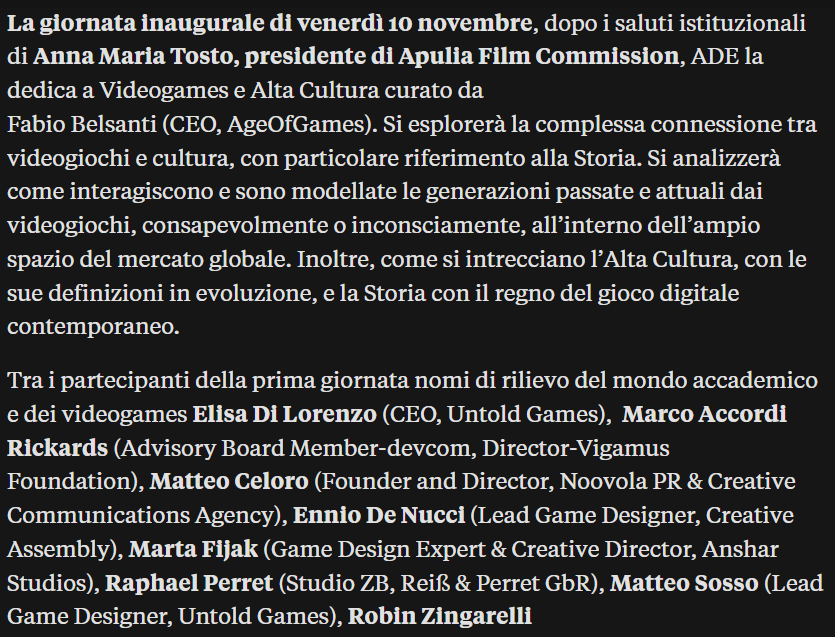 NoovolaNetwork's tweet photo. Nice to see Noovola mentioned in a few local magazines during this past weekend's #ApuliaDigitalExperience in Bari🏰🇮🇹

Looking forward to sharing photos and videos from the event in the coming days, but what a pleasure it was to meet #indiegame and #indiedev, industry folk, 
discover new games, and to just share ideas and thoughts with other attendees! 

Thanks to @AgeofGames for inviting us!