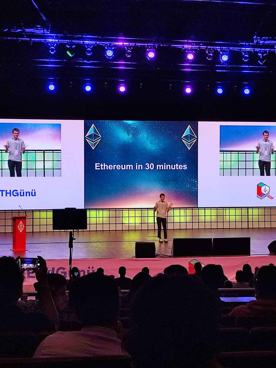 Legend is on the stage!

<a href="/VitalikButerin/">vitalik.eth</a> #ETHDEVCONNECT
#Ethereum #ethgunu