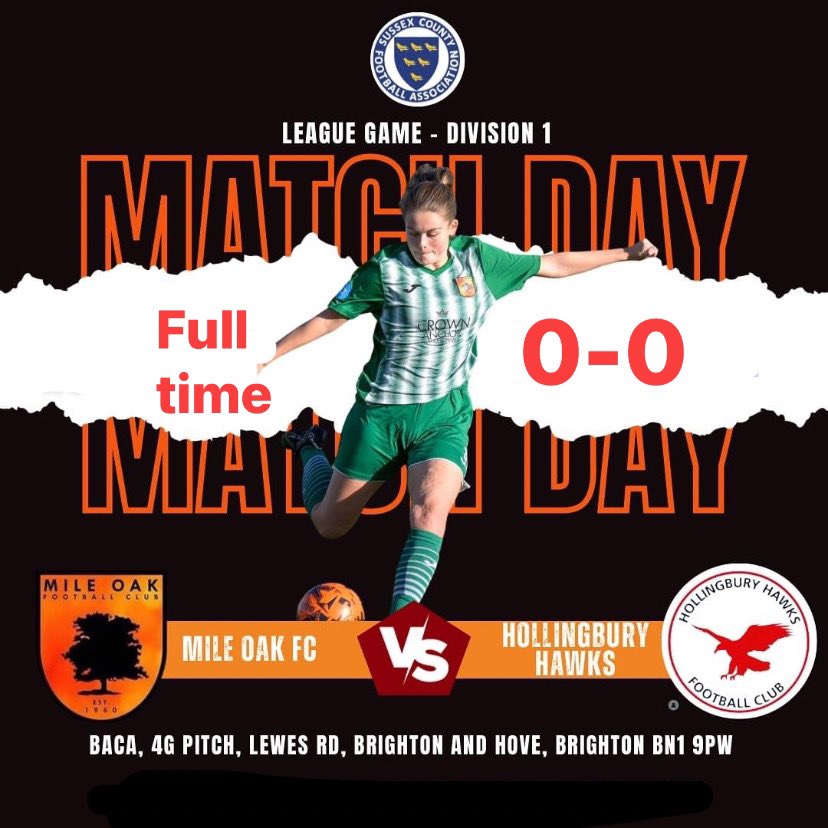 Mile Oak Ladies FC (@mileoakladiesfc) on Twitter photo <a href="/MileOakLadiesFC/">Mile Oak Ladies FC</a> played out a goalless draw away at <a href="/H_Hawks_FC/">Hollingbury Hawks FC</a> ladies. Both games against each other this season have finished 0-0 But like the first game it Was an entertaining encounter.
We thank Hollingbury Hawks for hosting us and good luck for the Rest of the season <a href="/MileOakLadiesFC/">Mile Oak Ladies FC</a> played out a goalless draw away at <a href="/H_Hawks_FC/">Hollingbury Hawks FC</a> ladies. Both games against each other this season have finished 0-0 But like the first game it Was an entertaining encounter.
We thank Hollingbury Hawks for hosting us and good luck for the Rest of the season