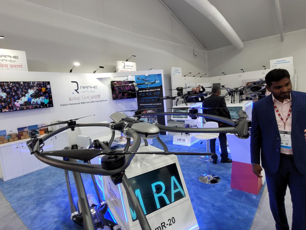Indian Drone startup Raphe mPhibr Unveils Cargo and Swarm Hexacopter Drones at Dubai Airshow