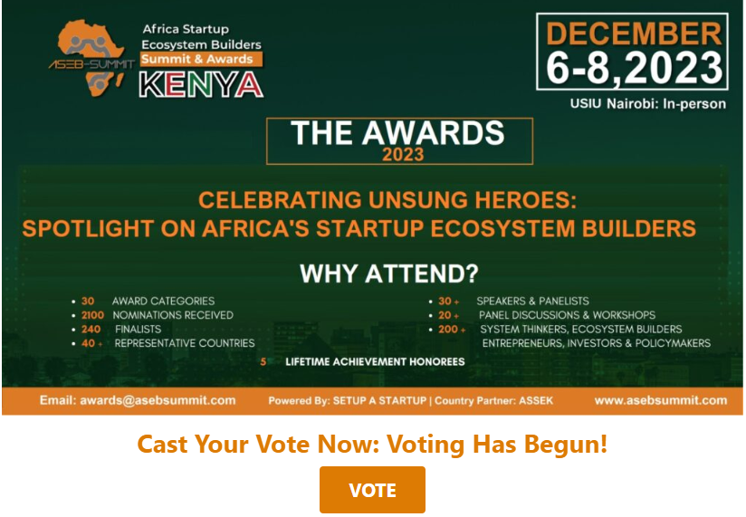 Have you voted for Catalytic Africa as a finalist in the 2023 Africa Startup Ecosystem Builders Summit & Awards? We only have 2 days to go! To vote for us, please visit bit.ly/3MzM1iJ and follow the prompts. Voting is FREE and closes on 15:11:2023