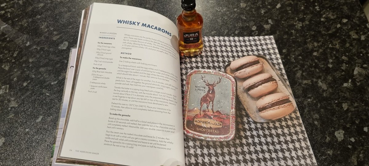 Signed copies of The Hebridean Baker at Home book available. One of our favourite recipes is Whisky Macarons on page 34. Made using Jura 10 year old whisky #HebrideanBaker #JuraWhisky