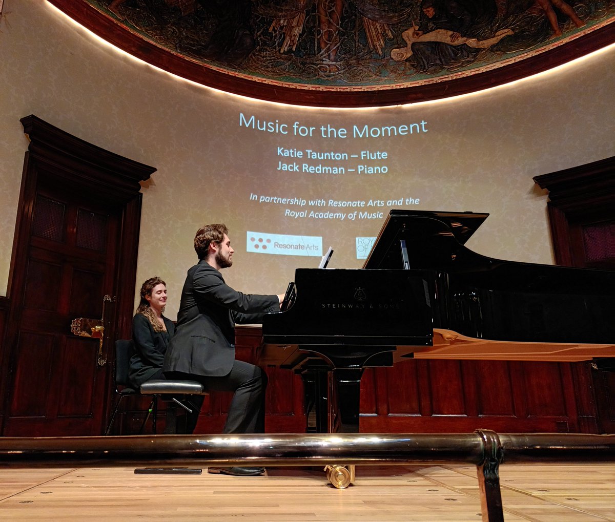 Huge thanks to @RoyalAcadMusic musicians @KatieTaunton & @jackredmanmusic for a wonderful concert of Welsh music @WigmoreLearning on Friday - we loved it 👏👏 Join us for our next #dementiafriendly Music for the Moment concert on Fri 1st Dec @St_Marylebone_ Parish Church 🎶