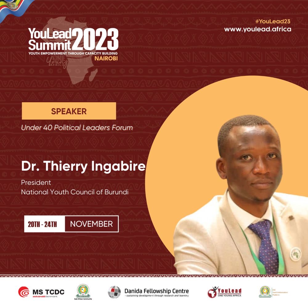 Bomas,Nairobi soon asking for water at #youleadsummit2023 President national youth council of Burundi @cnjbdi & @AntoMalovi VP youth in business national chambers of commerce & industry Kenya speakout Applauds to @OneYoungAfrica & other stakeholders 4championing this annually.