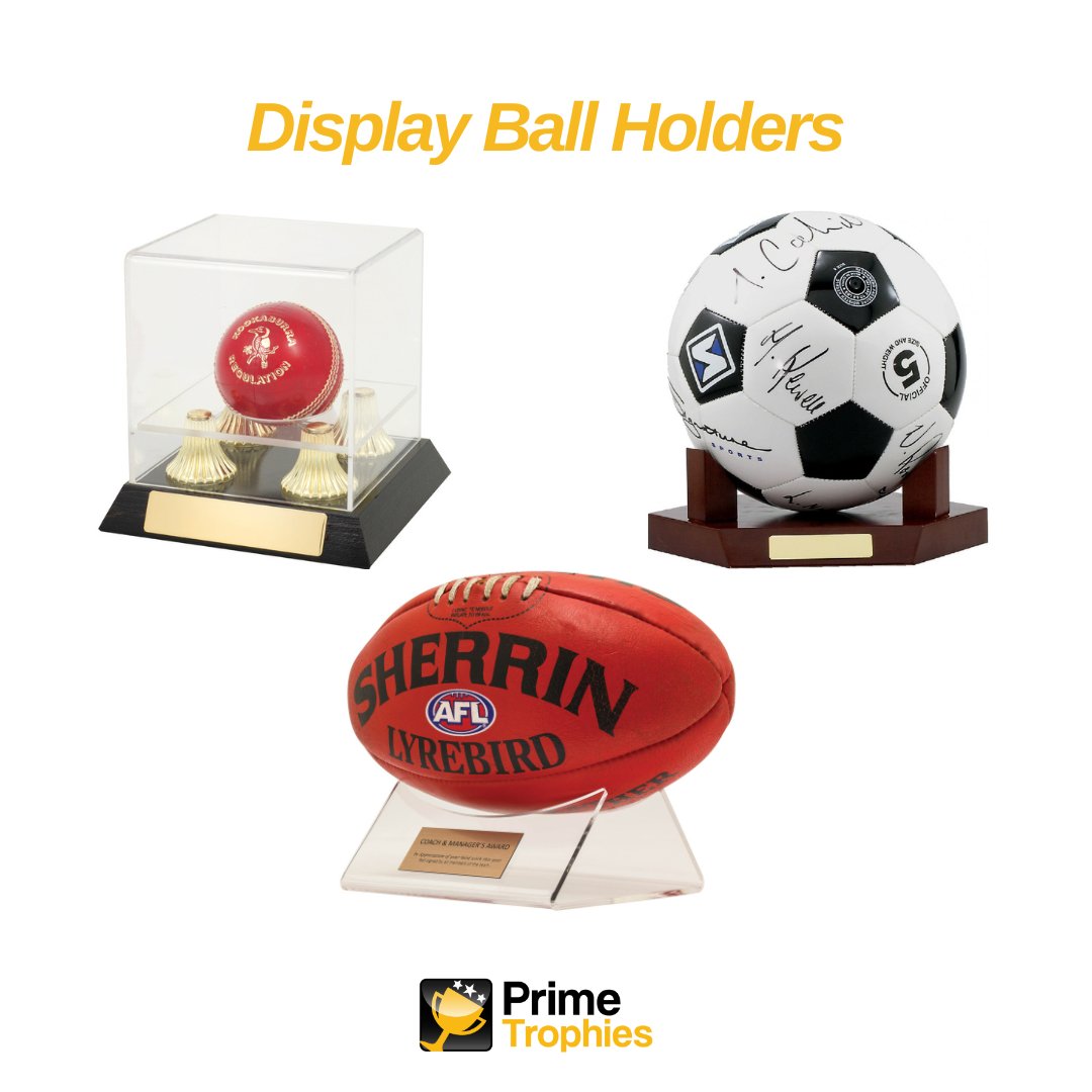 Need somewhere to display your prized items? Check out our ball holders!

#engravings #primetrophies #trophies #sports #sportsballs #displays #balldisplay #trophydisplay #special #specialevents #awards #ballholders #sportslovers #displaystands