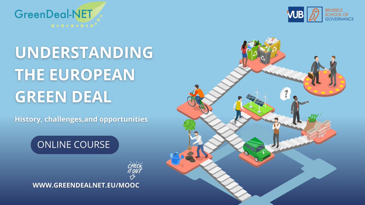 🧑‍🏫 Teaching EU climate policy? Integrate one of our 8 free #MOOC modules on the #EuropeanGreenDeal into your curriculum! The MOOC offers engaging content from history to innovations &amp; a certification option for students
Check the course features now 👉greendealnet.eu/MOOC