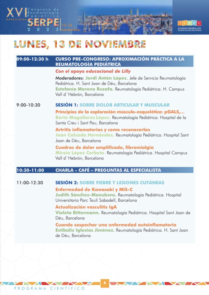 ¡Ya ha llegado el día! 👏 Empezamos el congreso #serpe2023 @SERPE_ReuPed con el 1r Curso Pre-Congreso en @SJDbarcelona_es 🔗 Programa: serpe2023.com/wp-content/upl… ¡Va a ser un gran día!