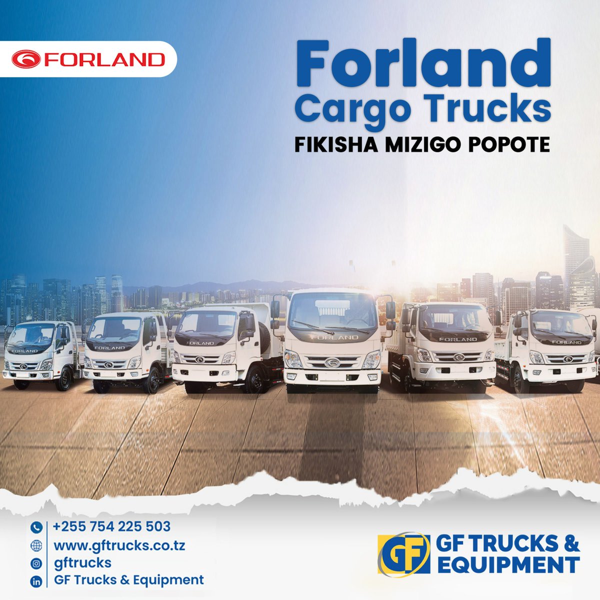 Usiangaike na Magari yatakayokuumiza Vichwa. Tumekuletea Magari imara na Bora ya Mizigo.  #FORLAND TRUCKS 
Unaweza safirisha mizigo kwenda mikoa mbalimbali Tanzania na hata ndani ya mkoa.
Piga simu: 0754 225 503 kwa maelezo zaidi.