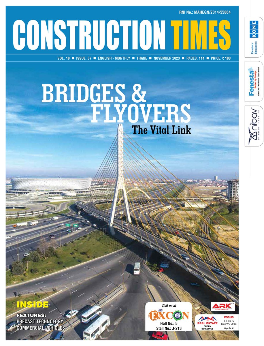 Construction Times November 2023 issue is out.

constructiontimes.co.in/november-magaz…

@RamamurthyTM #Bridges #Flyovers #BridgeTechnologies #TransportationInfrastructure #InfrastructureNews #ConstructionNews #Precast #PrecastTechnologies
#CommercialVehicles #Sustainability #lifts #elevators