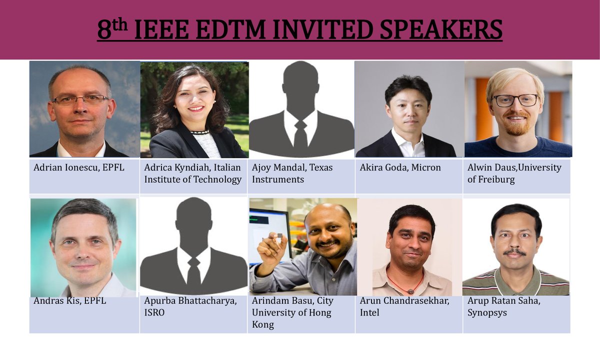 EDTM2024 (@edtm202460220) on Twitter photo 8th #IEEE #EDTM2024 provides you the exclusive opportunity to meet in person, world’s renowned experts from both #industry and #academia as our
#Invited Speakers.
<a href="/yogeshs36114738/">Yogesh S. Chauhan</a> <a href="/shubhamsahay93/">Shubham Sahay</a> <a href="/MayankIISc/">Prof. Mayank Shrivastava</a> <a href="/GangulyUdayan/">Udayan Ganguly</a> 8th #IEEE #EDTM2024 provides you the exclusive opportunity to meet in person, world’s renowned experts from both #industry and #academia as our
#Invited Speakers.
<a href="/yogeshs36114738/">Yogesh S. Chauhan</a> <a href="/shubhamsahay93/">Shubham Sahay</a> <a href="/MayankIISc/">Prof. Mayank Shrivastava</a> <a href="/GangulyUdayan/">Udayan Ganguly</a>