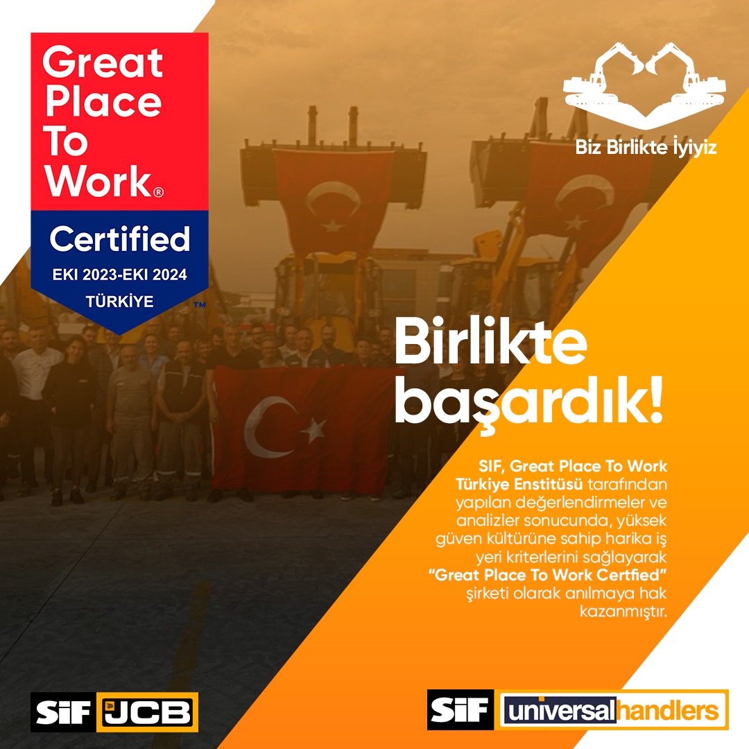 SİF , Great Place To Work Türkiye Enstitüsü tarafından yapılan değerlendirmeler ve analizler sonucunda, yüksek güven kültürüne sahip harika iş yeri kriterlerine sağlayarak Great Place To Work Certfied şirketi olarak anılmaya hak kazanmıştır.
#sifjcb #GPTWCertified