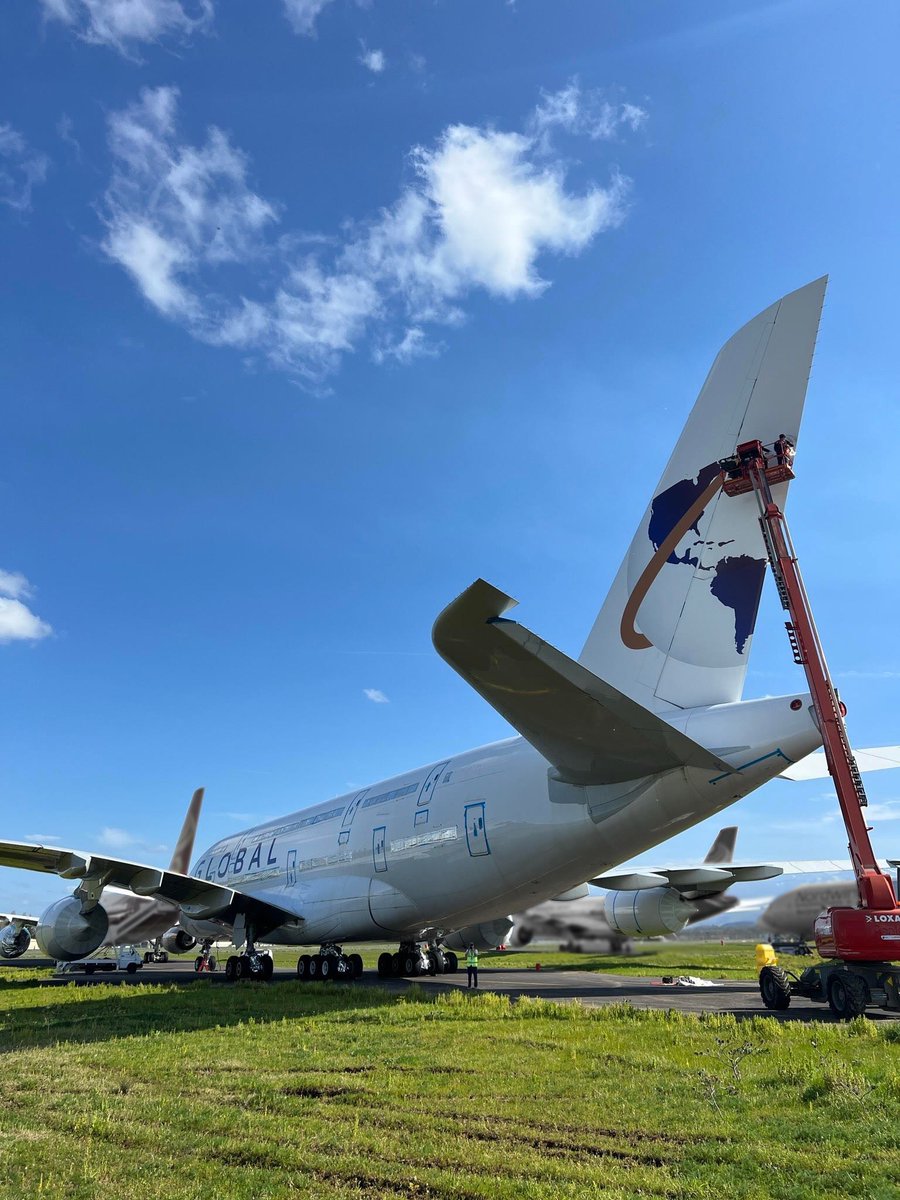 A gigantic vertical stabiliser (tailfin if you like), or a tiny little man up there? This really puts into perspective the massive size of our super jumbos! <a href="/globalairlines/">Global Airlines</a> #globalairlines #a380