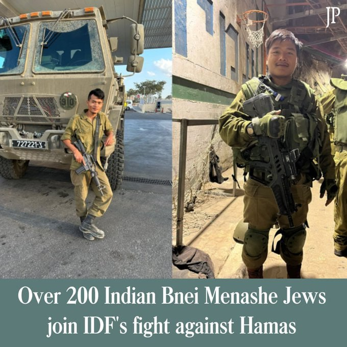 Over 200 Bnei Menashe Jews from India have joined Israel's fight against Hamas. Approximately 75 of them joined combat units, and 140 were called for reserve service across Israel. #BneiMenashe #IsraelDefense #IndianJews