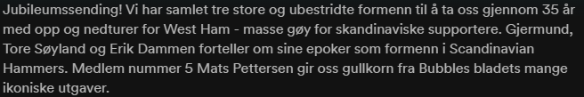 For oss spesielt interesserte: Morsomt å bli invitert til @ScandHammers' jubileumsepisode (35 år). Bli med gamle travere på historien fra oktober 1988 og frem til nå. (@GjermundHolt, @IvarKonradLunde, @ErikDammen, @mats_pettersen, @sogi1) Hør her: open.spotify.com/episode/1Ei14O…