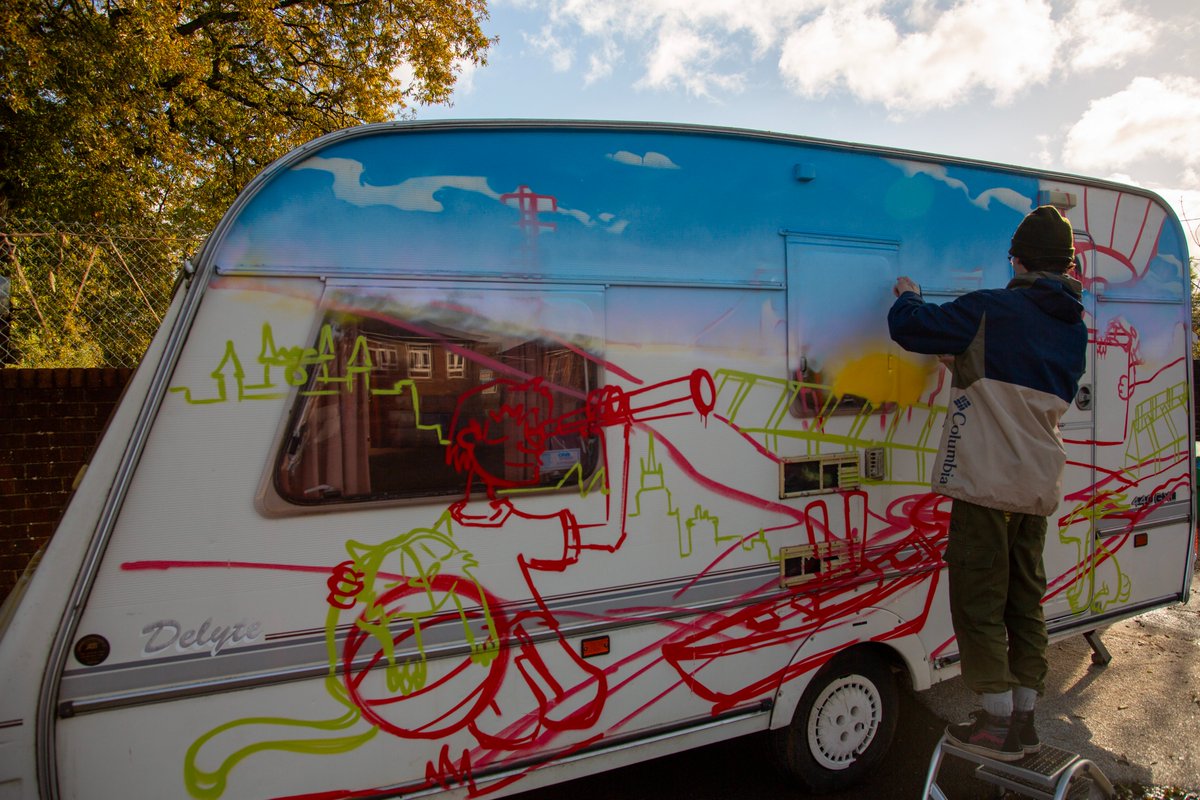 FiltonAve's tweet image. Last Friday, local artist Dazcat came to Filton Avenue and revamped our caravan with an amazing new spray paint mural. Here are some photos of before, after and during the process.
#togetherwecan