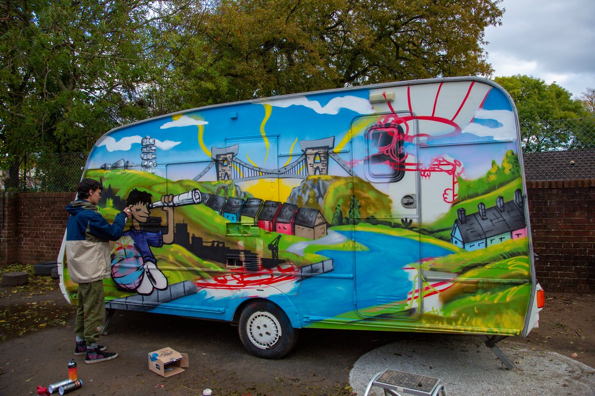 Last Friday, local artist Dazcat came to Filton Avenue and revamped our caravan with an amazing new spray paint mural. Here are some photos of before, after and during the process.
#togetherwecan