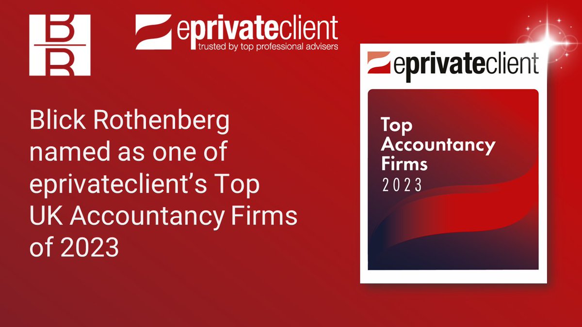 Eprivateclient Top Accountancy Firms 2023

Blick Rothenberg has again been recognised as one of the @eprivateclient Top Accountancy Firms in the top tier of their 2023 listings.
hubs.la/Q028DmtX0