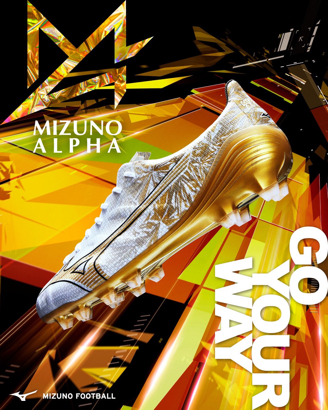 MIZUNO α ELITE プリズムゴールド ミズノアルファ26.0cm ミズノアルファ ELITE ホワイト×プリズムゴールド | ゲキサカFC