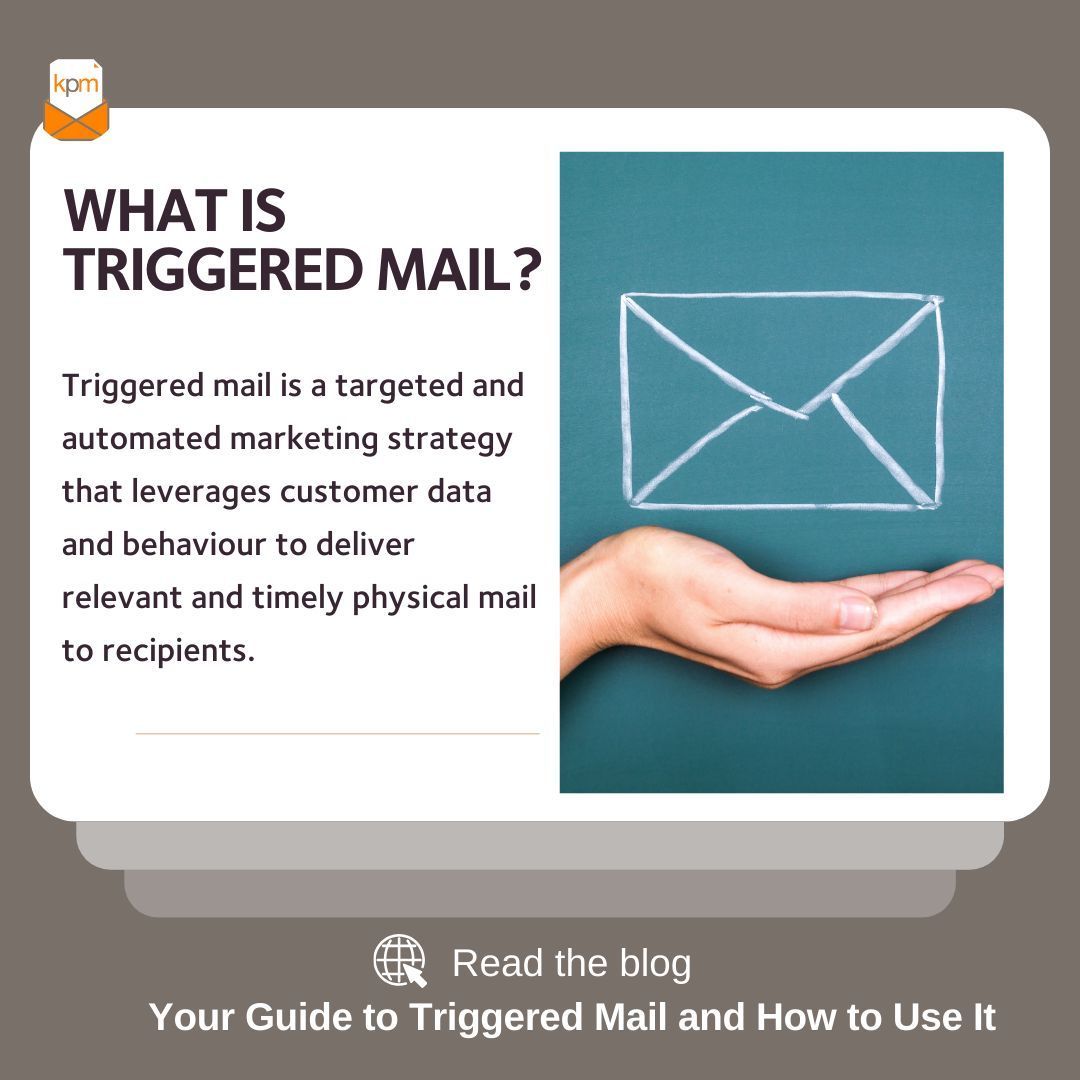 Are you making the most of triggered mail? Our blog has all the information you need about triggered mail & how to use triggered mail to leverage customer data & behaviour to deliver relevant & timely physical mail to recipients. 
buff.ly/454MQ9r 
#mail #printindustry
