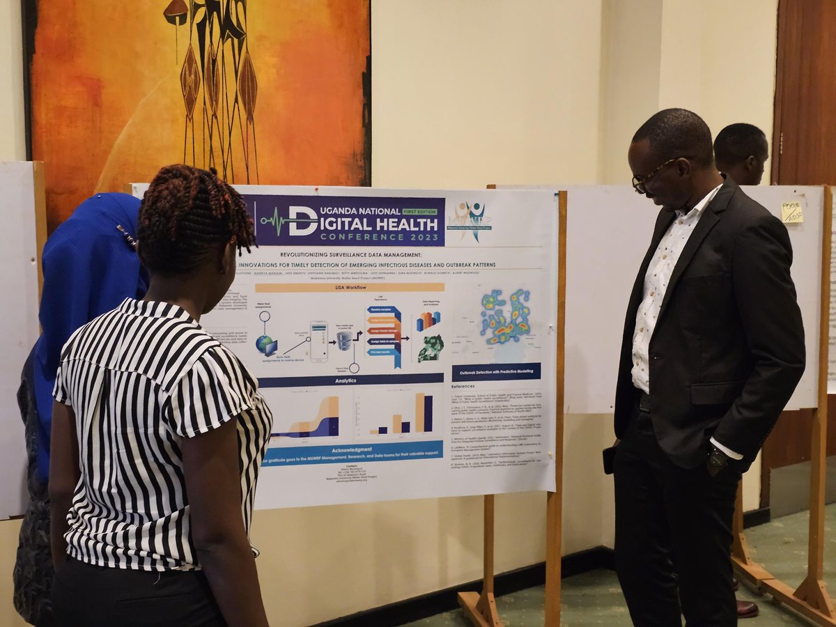 MUWRP_'s tweet photo. HAPPENING NOW: #MUWRP is participating in the first edition of the #UGDigitalHealthConf23 at the @KampalaSerena hotel. Our Technology Department is presenting  the #LiSA (Laboratory Information Surveillance and Analytics), an inhouse developed system. https://t.co/cO9WWJR98B