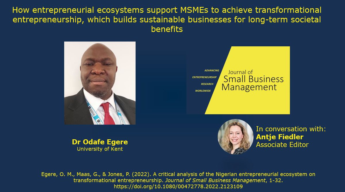 📢 Odafe EGERE reflects on entrepreneurial ecosystems and transformational entrepreneurship in <a href="/the_JSBM/">JSBM</a> 🚀

📽️ Watch the video [9:57 min] lnkd.in/esTzHMyc

📄 Find the article here: lnkd.in/emCD4HDP
