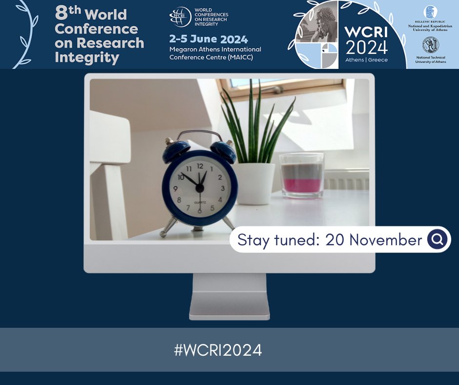 World Conf Research Integrity (@wcrifoundation) on Twitter photo Start making you plans!
Registration for #WCRI2024 will open 20 November 2023.
👉 Stay tuned for updates: wcri2024.org/registration/ Start making you plans!
Registration for #WCRI2024 will open 20 November 2023.
👉 Stay tuned for updates: wcri2024.org/registration/