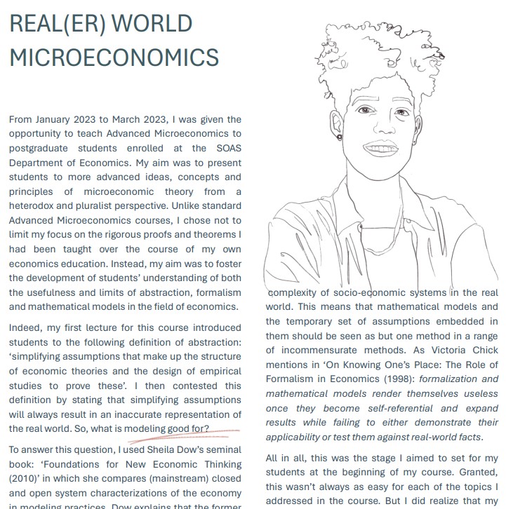 Just read this very nice piece by <a href="/ckdwarkasing/">Chandni Dwarkasing</a> explaining how she approaches the teaching of advanced microeconomics from a heterodox/pluralist perspective <a href="/SOASEconomics/">SOAS Economics</a>  
It's in the new Teaching Heterodox Economics Magazine edited by <a href="/DallaireLea/">Clara Lea Dallaire-Fortier</a>: figshare.com/articles/onlin….