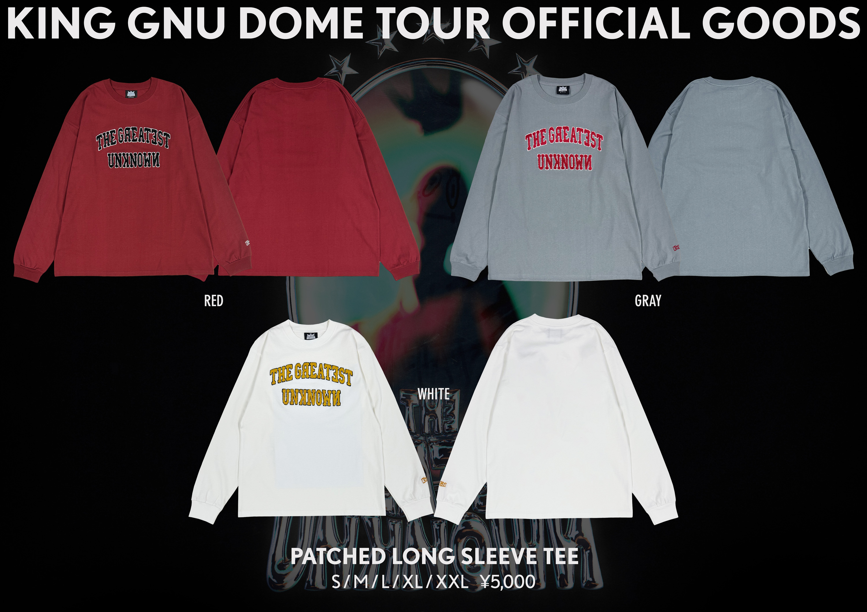 King Gnu patched long sleeve tee red King Gnu OFFICIAL GOODS STORE
