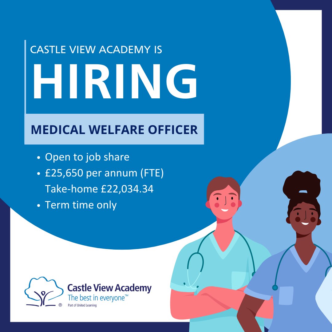 Castle View Academy is hiring a Medical Welfare Officer!

For more information and to apply online, click the link: …stleviewacademy.current-vacancies.com/Jobs/Advert/32… 

#cvaproud #portsmouthjobs #portsmouth