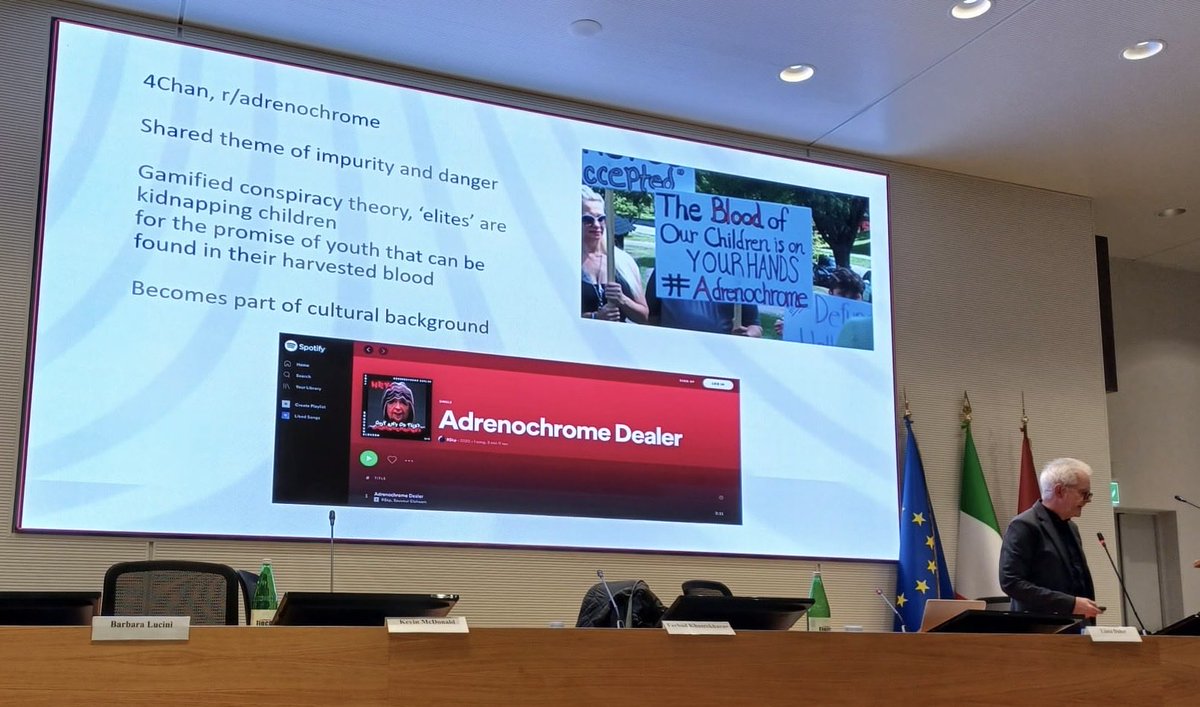 Kevin McDonald (@kev_mcdonald) on Twitter photo Exploring #adrenochrome #ConspiracyTheory at <a href="/ParticipH2020/">PARTICIPATION H2020</a> final conference. Multi-author narrative, created on #4chan a decade ago, still expanding influence. Combines #fantasy, #horror & #fascination to amplify #antisemitism & #distrust of #elites & #celebrities Exploring #adrenochrome #ConspiracyTheory at <a href="/ParticipH2020/">PARTICIPATION H2020</a> final conference. Multi-author narrative, created on #4chan a decade ago, still expanding influence. Combines #fantasy, #horror & #fascination to amplify #antisemitism & #distrust of #elites & #celebrities