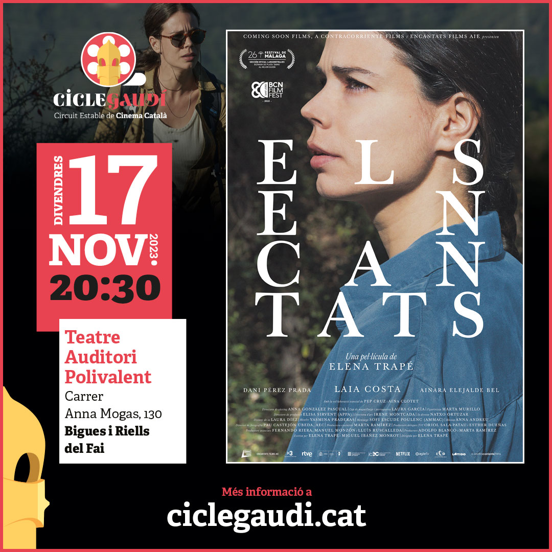 🎥Aquest divendres, 17 de novembre, no us perdeu el film 'Els encantats', en el marc del @ciclegaudi al Teatre Auditori Polivalent a les 20.30 hores. Amb la col·laboració del @cineclub_biguesiriells !
#ElsEncantats #CicleGaudí #LaiaCosta