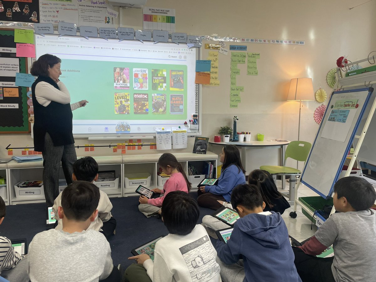 Our ES librarian is awesome! Thank you, <a href="/schooleyinovate/">Johanna Schooley</a>, for helping our students navigate the digital resources and connecting them with captivating books that spark their curiosity!