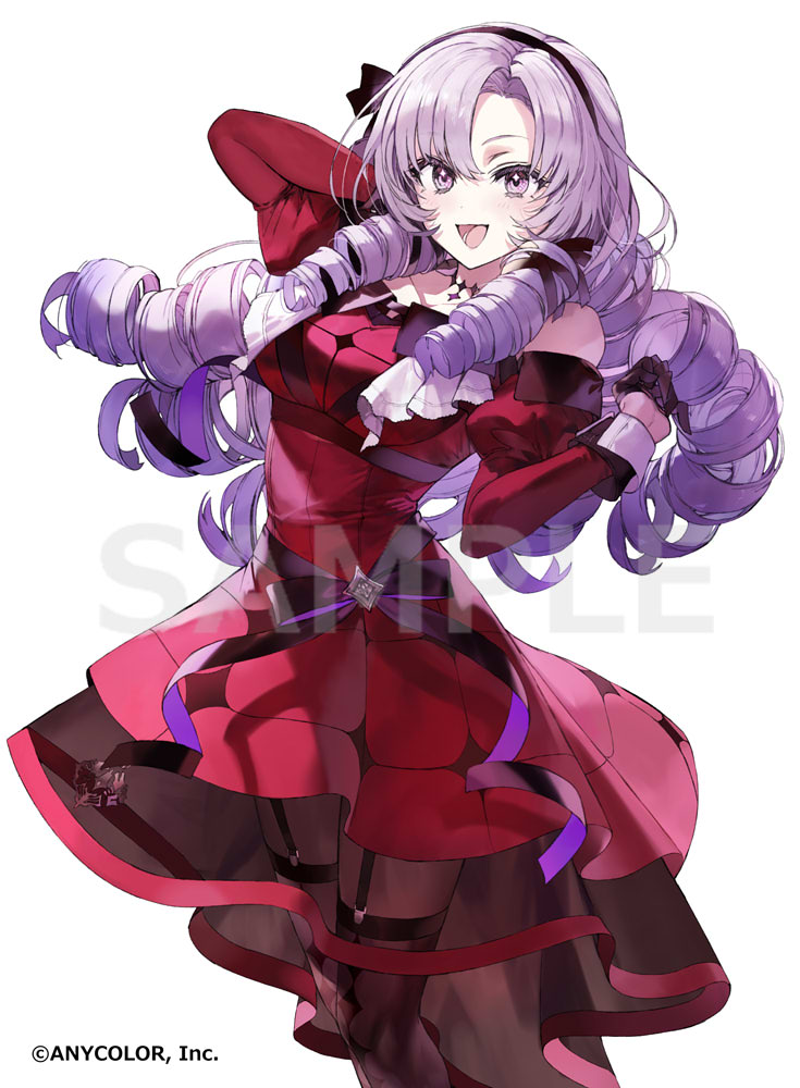 hyakumantenbara salome 1girl solo dress gloves long hair purple eyes red dress  illustration images