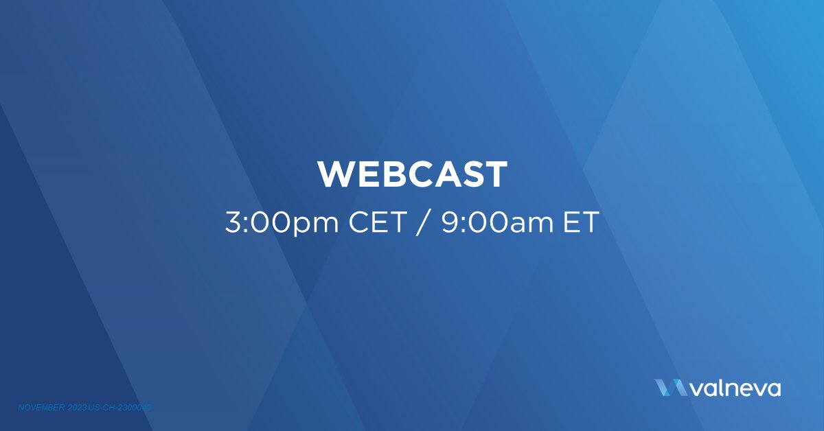 Join us today at 3pm CET / 9am ET for a webcast discussing the U.S. FDA approval of the Company’s chikungunya vaccine
ow.ly/coEf50Q6RIz