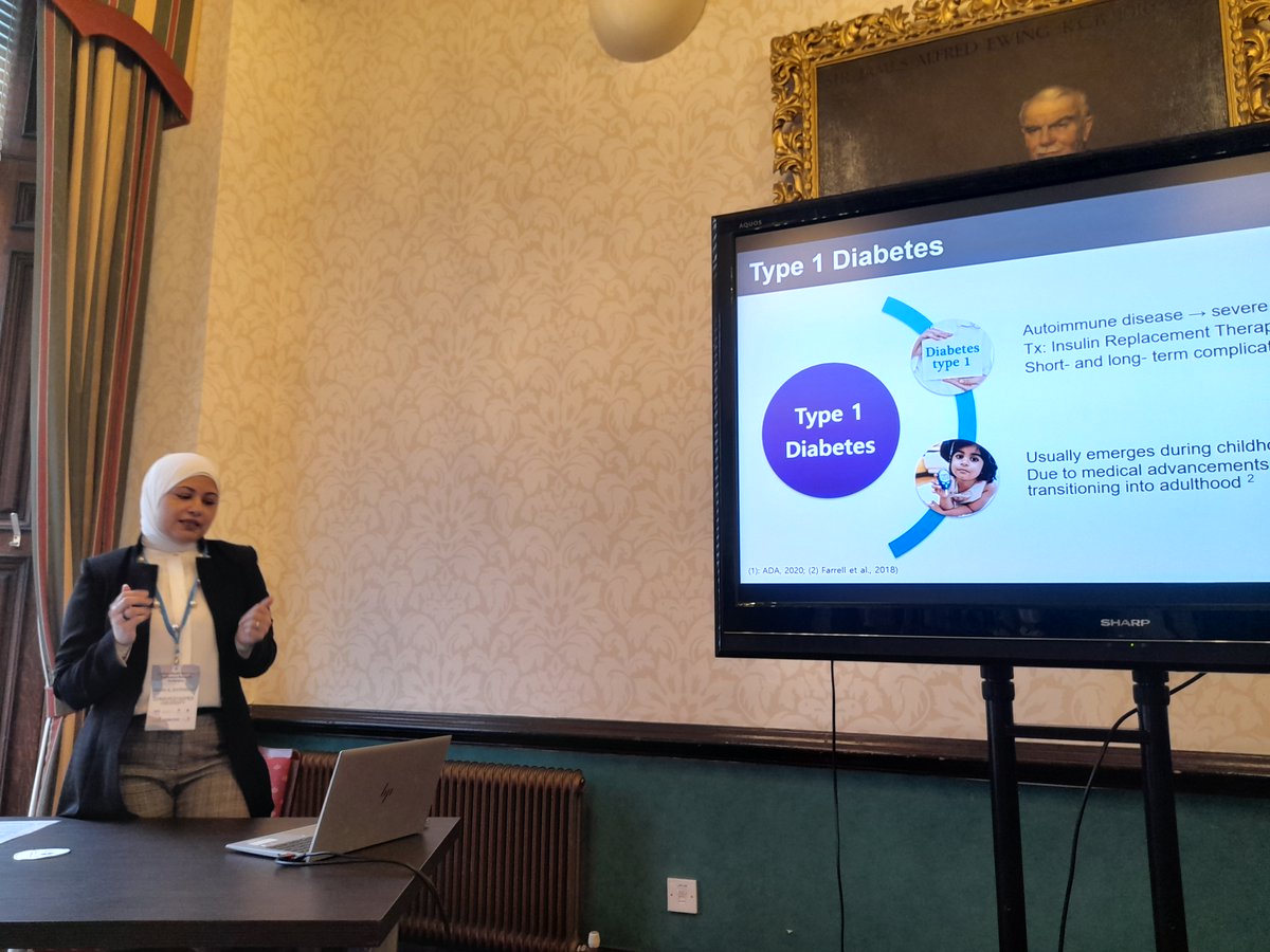 My colleague Dr Amani Al Bayrakdar presenting on her important study on Young adults living with Type 1 Diabetes during COVID in Lebanon: effect,  experiences, and lessons learned (results from a mixed methods study) #lothianresearch23 @ENUHealthSocial @nursingednapier