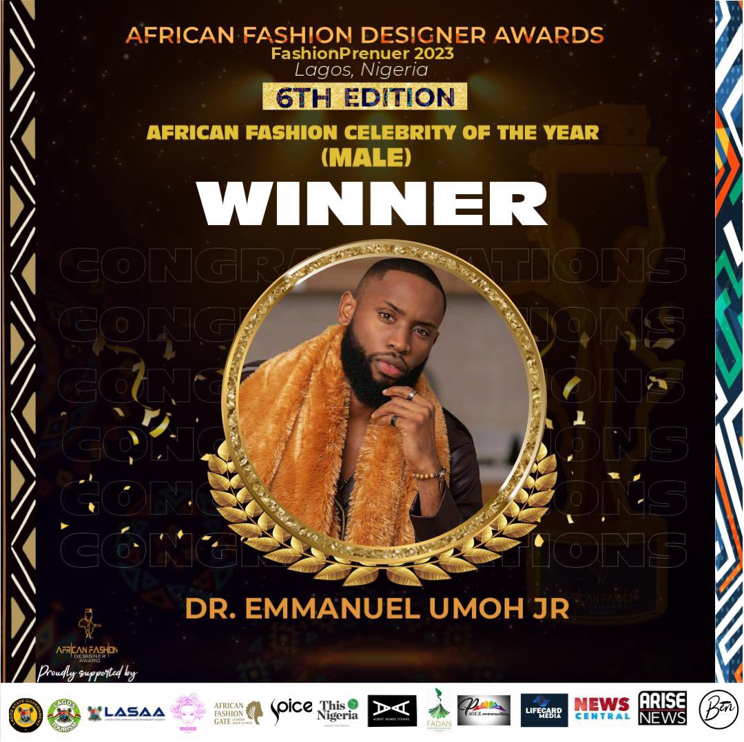 EmmanuelumohFp's tweet photo. We won Guys🥳💃💃💃

AFRICAN FASHION CELEBRITY OF THE YEAR(MALE) and AFRICAN FASHION FITNESS ICON OF THE YEAR🥳🥳
Congratulations @theemmanuelumoh More wins King💪🏾❤️

#EmmanuelUmoh https://t.co/jhM9d5NY09