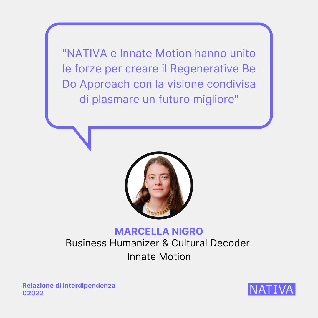 NATIVA (@nativalab) on Twitter photo Combinare empatia e scienza per accelerare la transizione delle imprese verso modelli rigenerativi.
🎯 È questo l’obiettivo del modello “Be Do”, co-creato insieme a <a href="/innatemotion/">Innate Motion</a>.
➡️ Scopri di più: nativalab.com/wp-content/upl… Combinare empatia e scienza per accelerare la transizione delle imprese verso modelli rigenerativi.
🎯 È questo l’obiettivo del modello “Be Do”, co-creato insieme a <a href="/innatemotion/">Innate Motion</a>.
➡️ Scopri di più: nativalab.com/wp-content/upl…