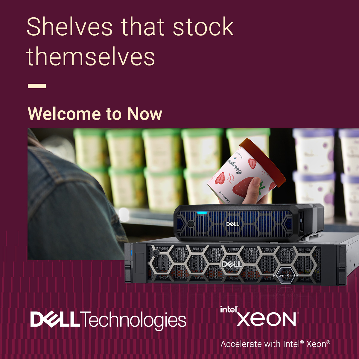 Our intelligent servers &amp; storage accelerated 
by #IntelXeon can provide real-time data so there's always on the shelf.  
  Se more oal.lu/iw5CC