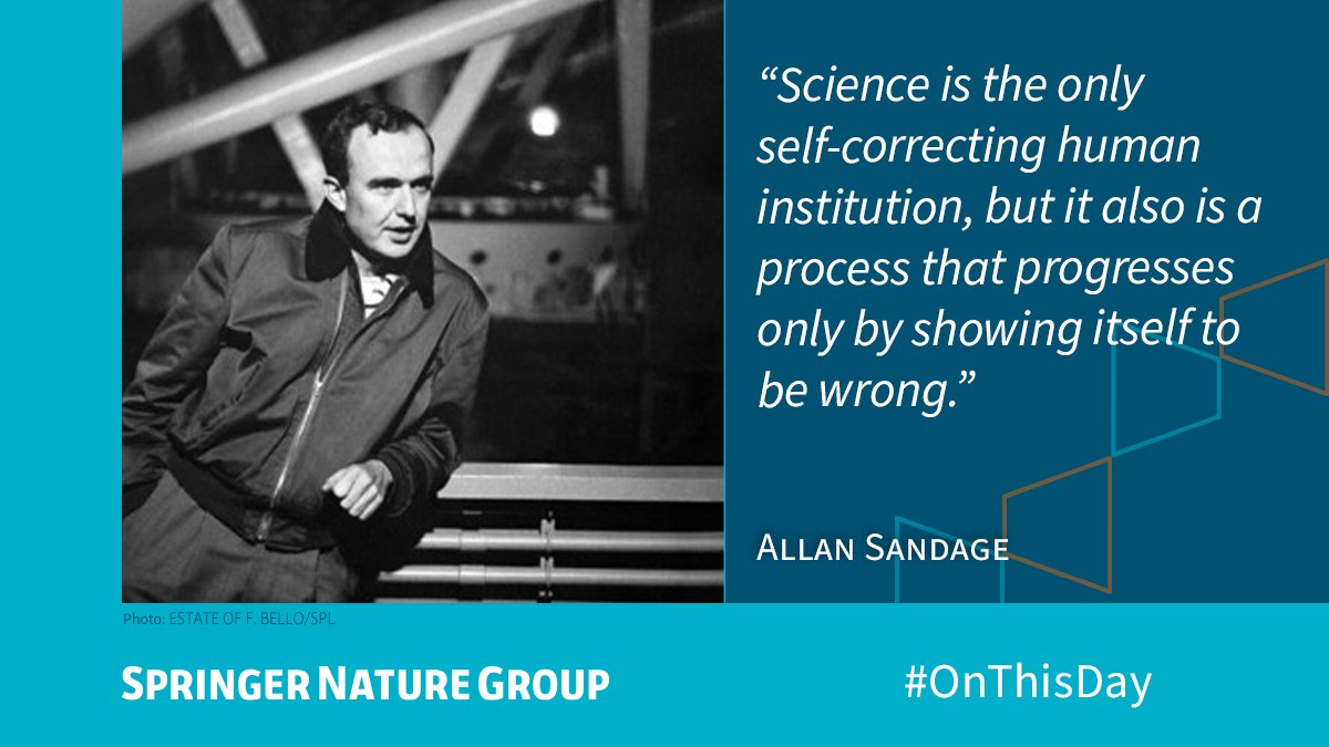 Springer Nature on X: "Allan Sandage, who died #OnThisDay in 2010 ...
