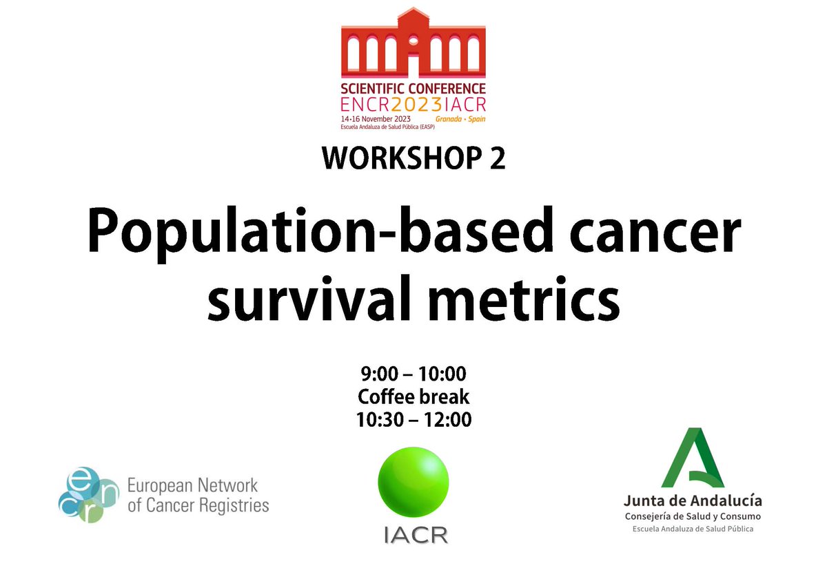 EASPsalud's tweet photo. #ENCR2023IACR #CancerRegistry

WORKSHOP 2: Population-based cancer survival metrics. Mark Rutherford.
Métrica de la supervivencia en Cáncer. https://t.co/aATyciacWN