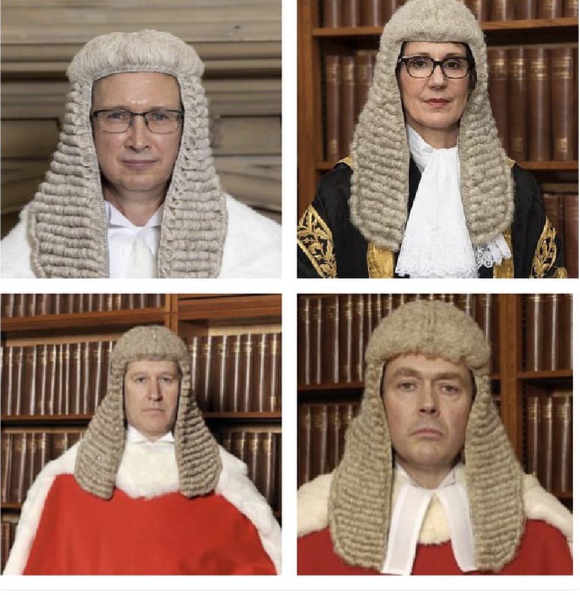 jacopocoghe's tweet photo. The death panel: Mr Justice Robert Peel, Lady Justice Eleanor King, Lord Justice Peter Jackson and Lord Justice Andrew Moylan
#IndiGregory https://t.co/FYVOeo3YqS