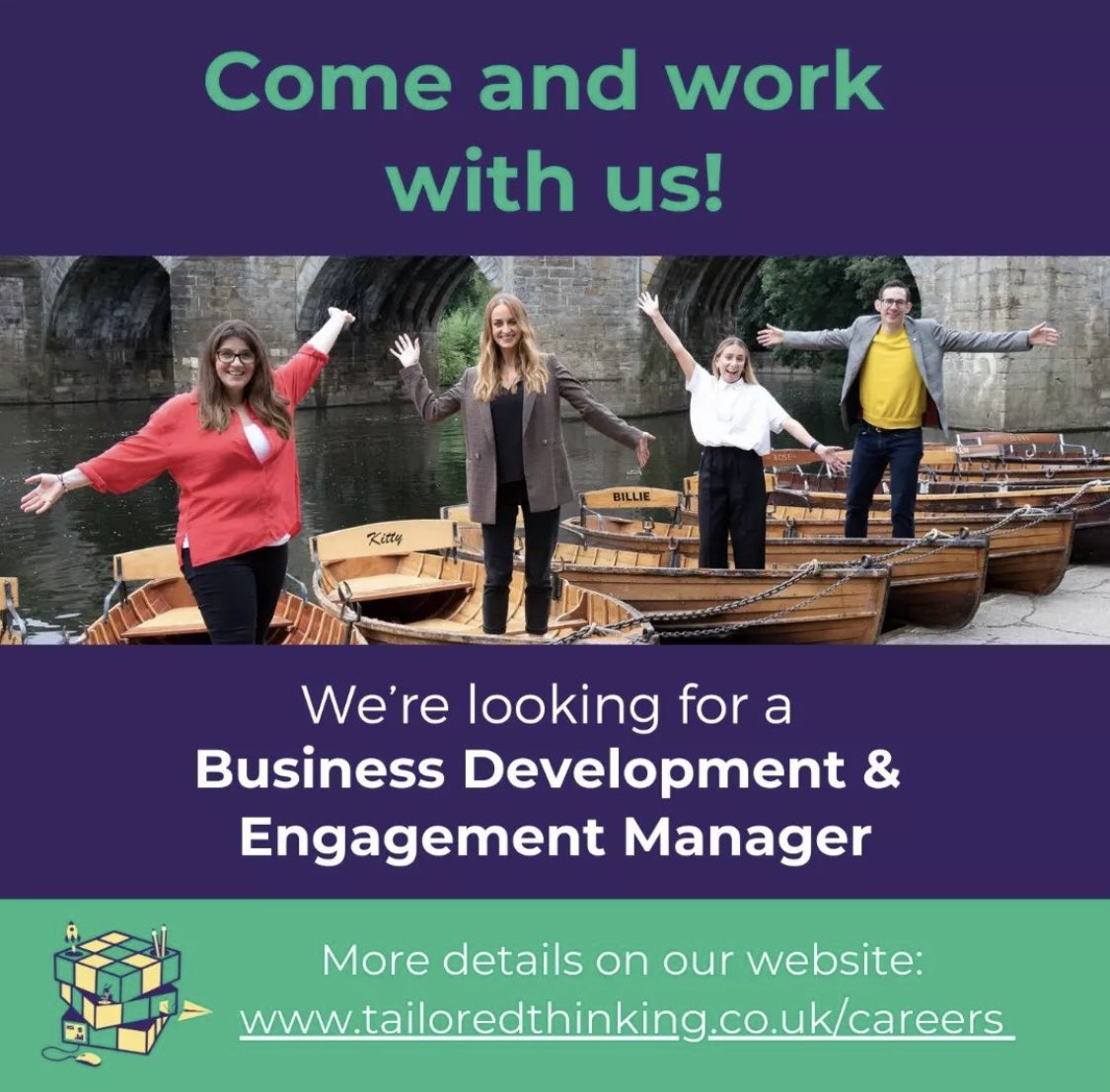 Come and join us! 

We're advertising a (shiny) new Business Development and Engagement Manager role <a href="/Tailoredthink/">Tailored Thinking</a> 

If this is of interest to you (you've got great taste) please review the application pack to find more information. 

And please share. 

tailoredthinking.co.uk/careers