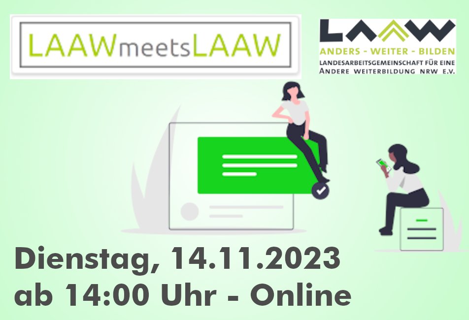 Das nächste Treffen #LAAWmeetsLAAW für Mitarbeitende in den Mitgliedseinrichtungen der #LAAW.nrw steht wieder an. Mehr dazu bei uns im #Fediverse auf #Mastodon : social.laaw.nrw/@laaw/11140252…