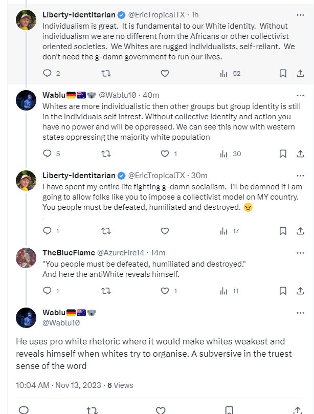 AzureFire14's tweet image. If you understand the trick of pretextual moralising by antiWhites it will not matter what they come up with or who they pose as or who they are.
You can detect it every time.
And if they expose themselves with a threat of violence that's all the more confirmation.