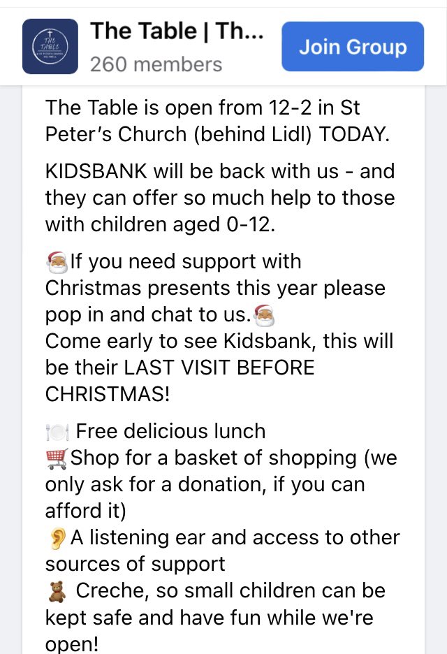 Free lunch. Help and support. Free crèche. Basket of shopping ❤️❤️❤️
#Holywell #Flintshire #Kidsbank